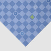 Papier Mousseline Flower Checkered Pattern No. 01 - Light Blue (Détail)