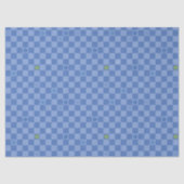 Papier Mousseline Flower Checkered Pattern No. 01 - Light Blue (Recto)