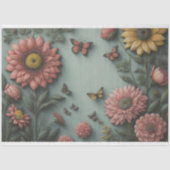 Papier Mousseline Flower poem postcard 5 decoupage tissue paper (Recto)