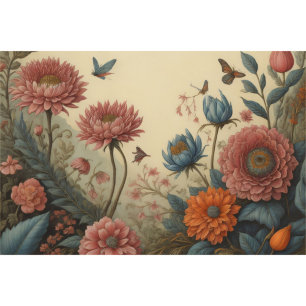 Papier Mousseline Flower poem postcard 8 decoupage tissue paper