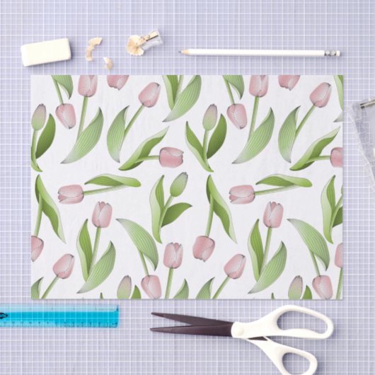 Papier Mousseline Flower rose moderne (Artisanat)