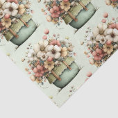 Papier Mousseline Flowers in a Pot Cozy Shabby Cute Pattern (Détail)