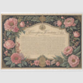 Papier Mousseline Flowers poems & postcard decoupage tissue paper (Recto)