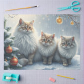 Papier Mousseline Fluffy Christmas Cats Tissue Paper (Artisanat)