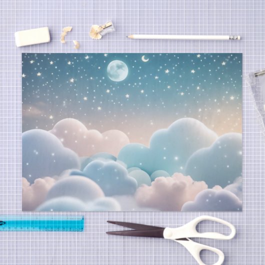 Papier Mousseline Fluffy Cloud Pastel (Artisanat)