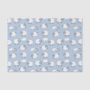 Papier Mousseline Fluffy Pastel Agneau bleu Motif