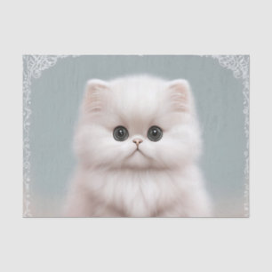 Papier Mousseline Fluffy Persian Nursery Cat Art