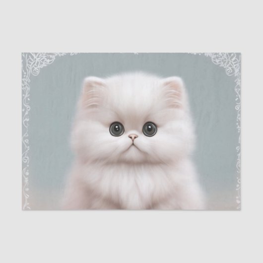 Papier Mousseline Fluffy Persian Nursery Cat Art (Recto)