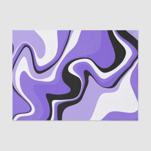 Papier Mousseline Fluide noir et violet Abstrait (Recto)