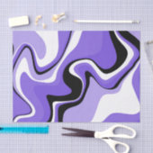 Papier Mousseline Fluide noir et violet Abstrait (Artisanat)