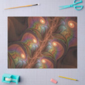 Papier Mousseline Fluorescent coloré Abstrait Trippy Brown Fractal (Artisanat)