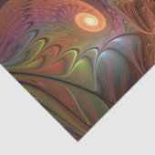 Papier Mousseline Fluorescent coloré Abstrait Trippy Brown Fractal (Détail)