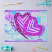 Papier Mousseline Flutterbys Valentines Folk Art TOUTES TAILLES (Artisanat)