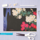 Papier Mousseline FLUX D'IMPRESSION ET FLEURS JAPONAIS Papier Tissu (Artisanat)