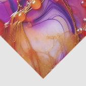 Papier Mousseline Flux élégant Abstrait violet et fluide doré (Détail)