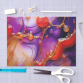 Papier Mousseline Flux élégant Abstrait violet et fluide doré (Artisanat)