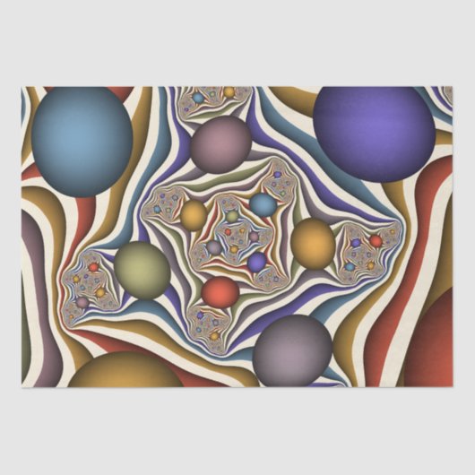 Papier Mousseline Flying Up Colorful Moderne Art Fractal Abstrait (Recto)