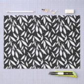 Papier Mousseline Foliage moderne noir et blanc (Artisanat)
