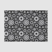 Papier Mousseline Folk Floral Black and White Sunflower Boho Chic (Recto)