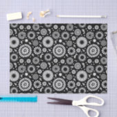 Papier Mousseline Folk Floral Black and White Sunflower Boho Chic (Artisanat)