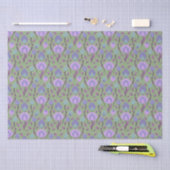 Papier Mousseline Folklore Floral Moderne // Mauve violet (Artisanat)