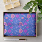 Papier Mousseline Folkore Floral Moderne // Bleu-Violet-Rose (Cadeau)