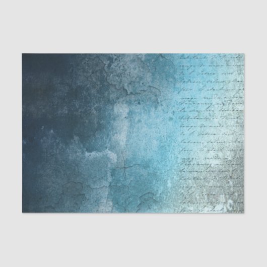Papier Mousseline Fond grunge de style bleu avec écriture (Recto)