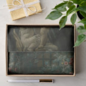 Papier Mousseline Fontaine avec deux Cupidons, dont l'un est agenoui (Cadeau)