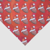 Papier Mousseline Football à Santa Hat sur Rouge (Détail)