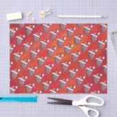 Papier Mousseline Football à Santa Hat sur Rouge (Artisanat)