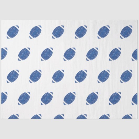 Papier Mousseline Football Anniversaire Party Bleu Blanc (Recto)