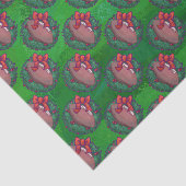 Papier Mousseline Football en couronne de Noël sur vert (Détail)