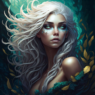 Papier Mousseline Forest Elegant Leaf Woman decoupage paper 