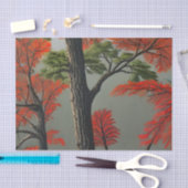 Papier Mousseline Forêt Abstraite du nord de l'automne (Artisanat)