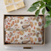 Papier Mousseline Forêt automnale sur blanc (Cadeau)