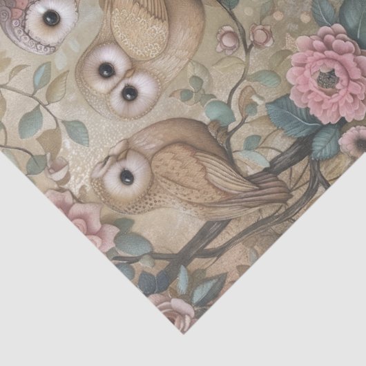 Papier Mousseline Forêt boisée Animaux Floral Collage Découpage (Détail)