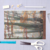 Papier Mousseline Forêt brumeuse mystique en automne (Artisanat)