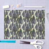 Papier Mousseline Forêt d'arbres de Noël couverts de neige (Artisanat)
