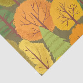 Papier Mousseline Forêt d'automne sans transparence arbres motif col (Détail)