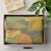 Papier Mousseline Forêt d'automne sans transparence arbres motif col (Cadeau)