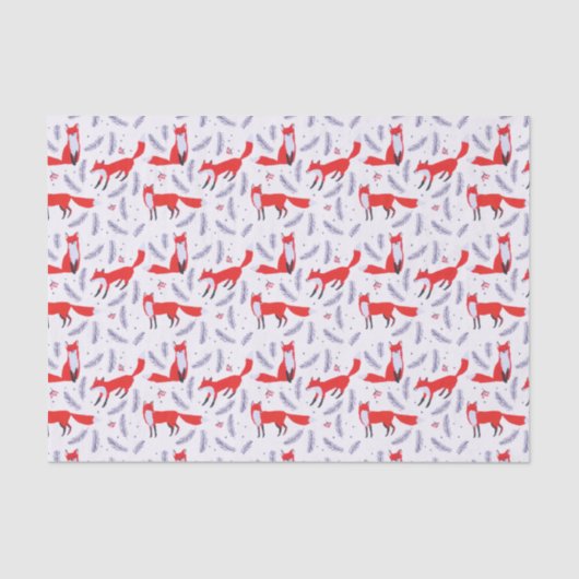 Papier Mousseline Forêt de bois souriant Végétation Renard rouge (Recto)