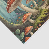 Papier Mousseline Forêt de champignons enchantée (Détail)