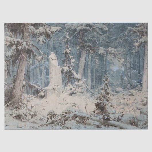 Papier Mousseline Forêt de neige (par Andreas Achenbach) (Recto)