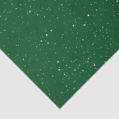 Papier Mousseline Forêt de Noël verte avec neige blanche (Détail)