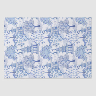 Papier Mousseline forêt de pagoda dans le bleu