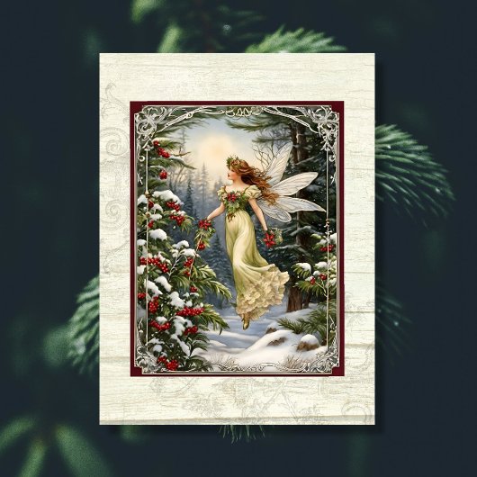 Papier Mousseline Forêt de pins de Noël Fairy Neige blanche Bois rus