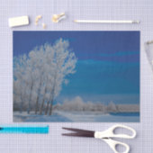 Papier Mousseline Forêt d'hiver Snow Blue Sky Nature (Artisanat)