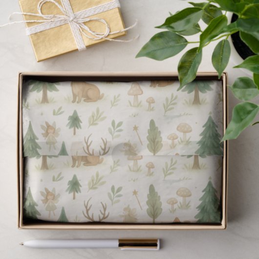 Papier Mousseline Forêt ensemencée Whimsical Animaux des bois (Cadeau)
