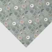 Papier Mousseline Forêt Florale Sage Green (Détail)