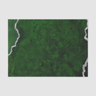 Papier Mousseline Forêt Glamouruse Vert Marbre Chic Paillettes Argen